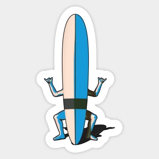 Surfboard Shaka Man Sticker